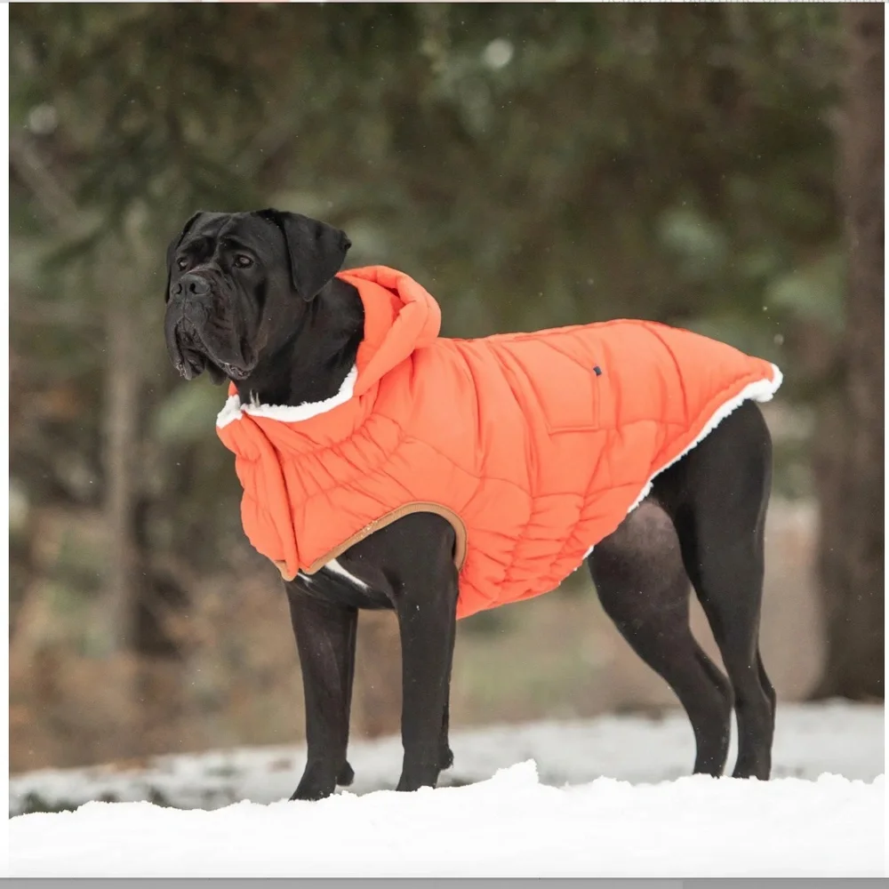 NWT The Puff Dog Parka Winter Dog Coat in Orange size M